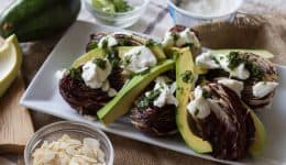 vressyntages-Baked radicchio with homemade ricotta and avocado