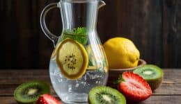 vressyntages-Flavored water with strawberries and kiwi