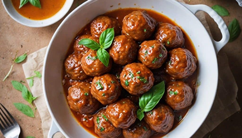vressyntages-Reddish soy meatballs