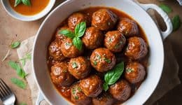 vressyntages-Reddish soy meatballs