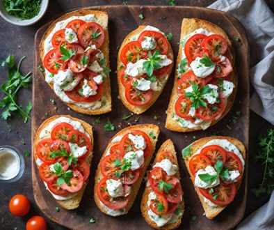vressyntages-Russian tomato salad with bruschetta