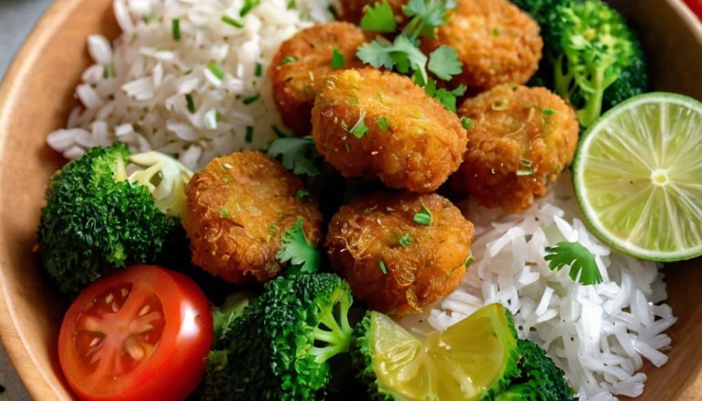 vressyntages-vegan poke bowl με nuggets